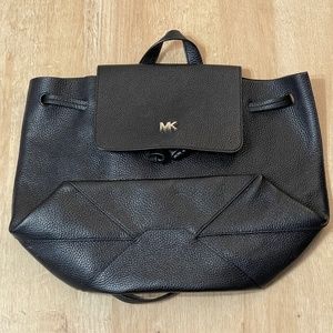 Michael Kors Junie Black Leather Backpack